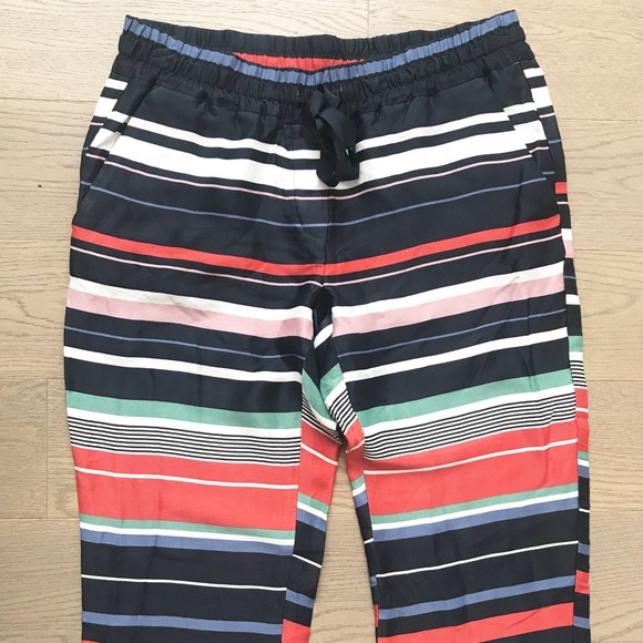 LOFT flowy striped pants with elastic waist XS - Picture 3 of 5